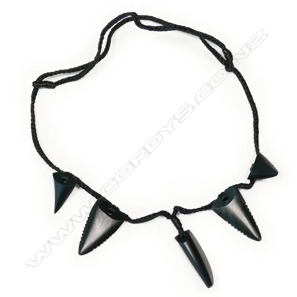 Ross McCabe carved arahura pounamu five 'tooth' pendant, Image 1++